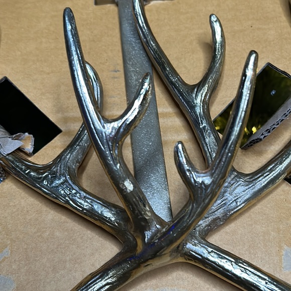 Pottery Barn Country Cabin Chic Antler Wreath Hanger - Brass Color 🦌 - Picture 15 of 16